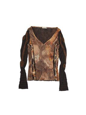 Sonia Fortuna Vintage Long Sleeve Top in Brown